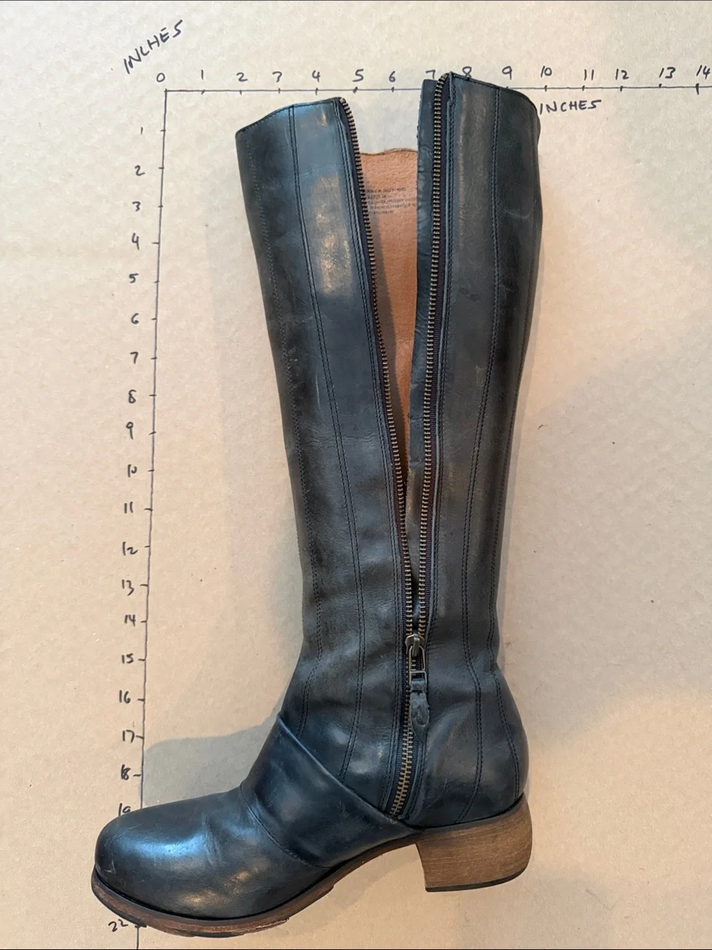 OluKai Black Leather Over-the-Knee Boots with Side Zipper